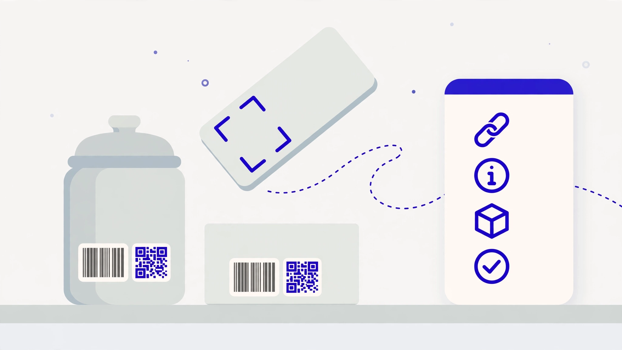 Illustration of retail packaging carrying a GS1 Digital Link QR code next to its barcode